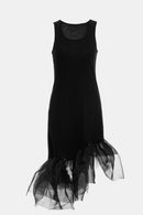 Sleeveless Scoop Neck Spliced Tulle Dress