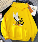 Plus Velvet Women's Print Sweater With Hooded