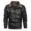 Winter Men PU Jacket Thick Warm Motor Leather Jacket Fashion Casual Windproof Coat