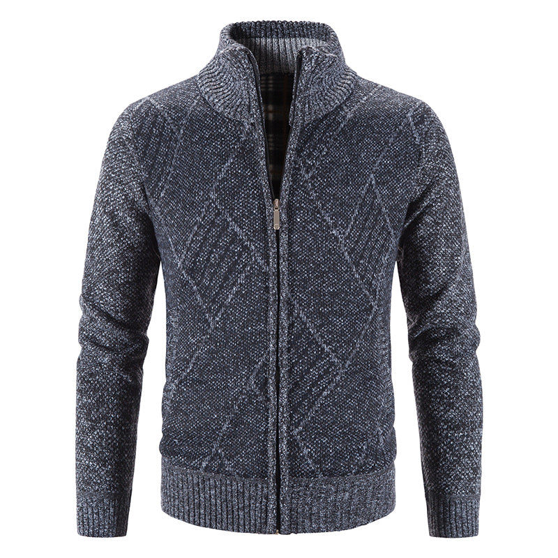 Autumn & Winter Men Sweater Jackets Cross-Line Zipper Slim Casual Cotton Male Coats