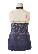 Black White Dot Print Halterneck Tankini Set