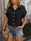 Textured Pocketed Button Up Shirt