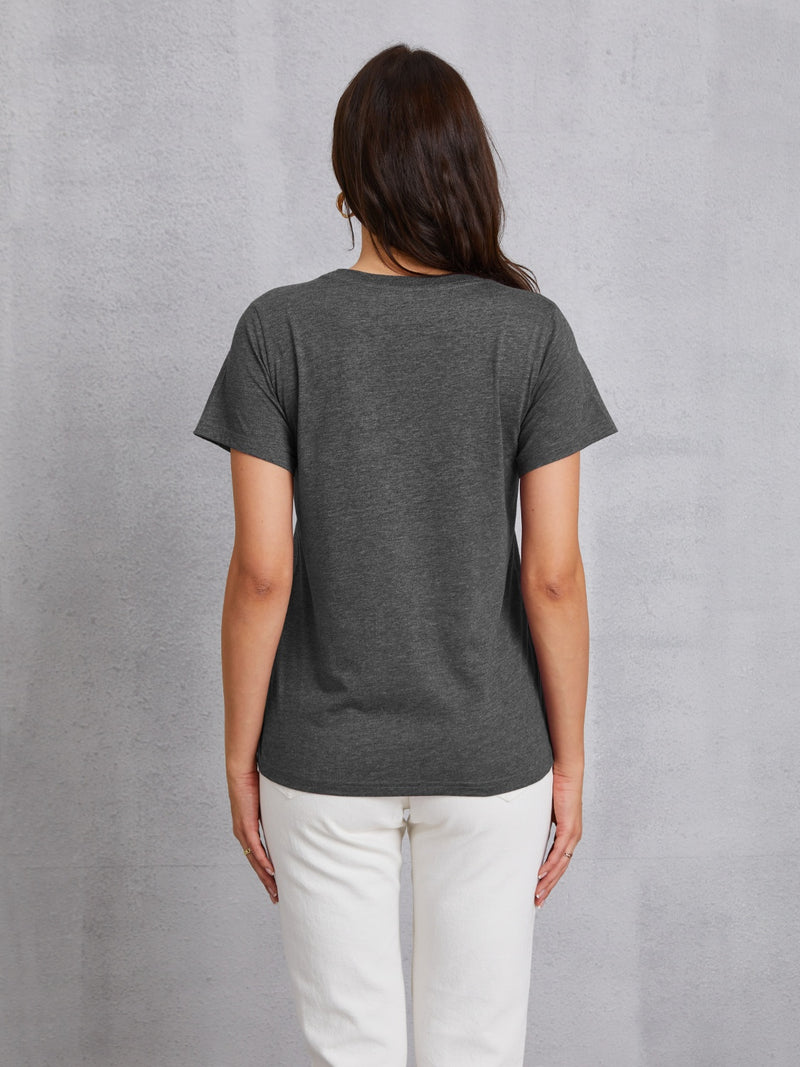 Graphic Round Neck Short Sleeve T-Shirt