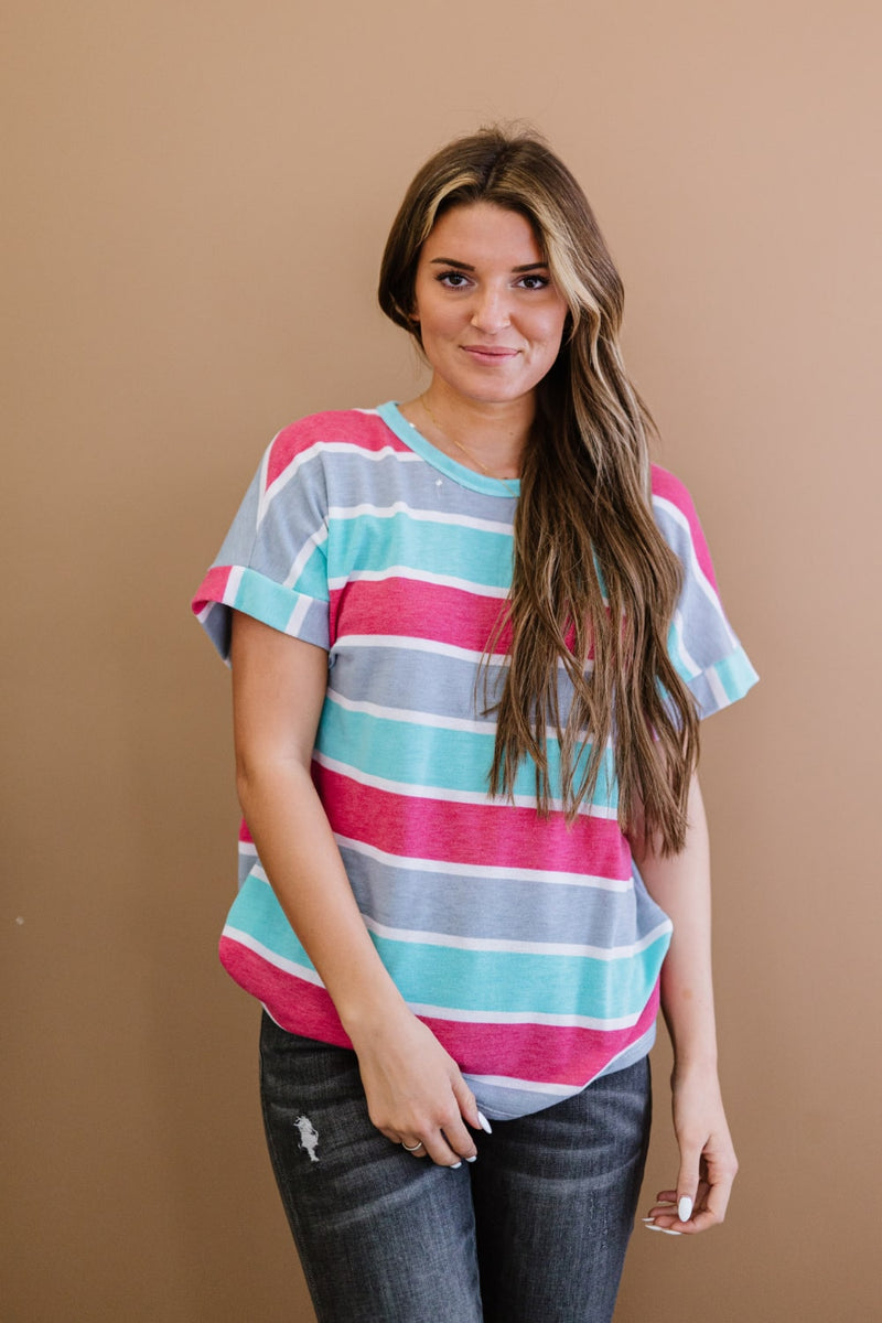 Andree by Unit Road Trippin' Full Size Run Striped Tee