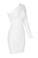 Asymmetrical Neck One-Shoulder Bodycon Dress