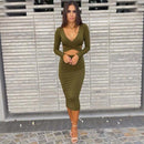 Long Sleeve Cut-Out Bandage Bodycon Clubwear Mini Dress