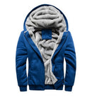 Winter Casual Men's Thick Warm Coat Polyester Solid Color Hooded