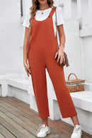 Button Strap Cropped Overalls