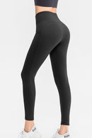 High Waist Ankle-Length Sports Leggings with Pockets