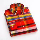 Men's All-match Cotton Plaid Long-sleeved Shirt
