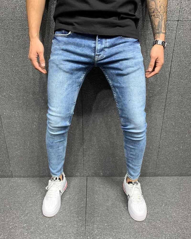 Men Skinny Jeans With Small Feet, Youth Casual Trousers