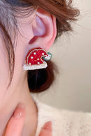 Rhinestone Christmas Hat Earrings