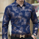 Maple Leaf Print Casual Slim Long Sleeve Shirt