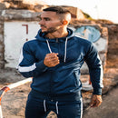 Sports Fitness Men's Cardigan Elastic Hooded Suit