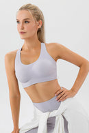 Round Neck Wide Strap Active Bra