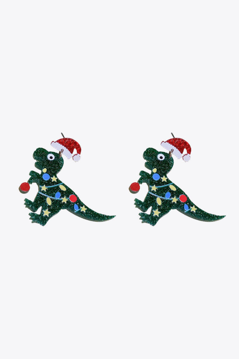 Christmas Contrast Dinosaur Earrings