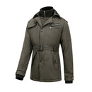 Men Jacket Thick Fleece Windproof Coats Mid-Length Lapel Collar Men Clothing