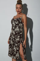 Floral Spaghetti Strap V-Neck Backless Dress