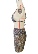 Women's Sexy Print Lace-Up Three-Piece Bikini Set