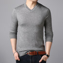 Long-sleeved Solid Color Casual Young Men's Bottoming Shirt
