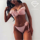 Women's Bikini Set Two-Pieces Ruffles Push Up Padded Bra