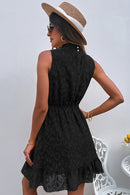 Sleeveless Ruffle Hem Mini Lace Dress