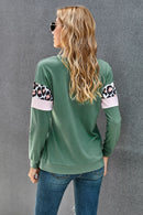 Long Sleeve Leopard Stripes Blouse