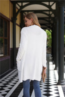 Fuzzy Button Down Cardigan with Pockets