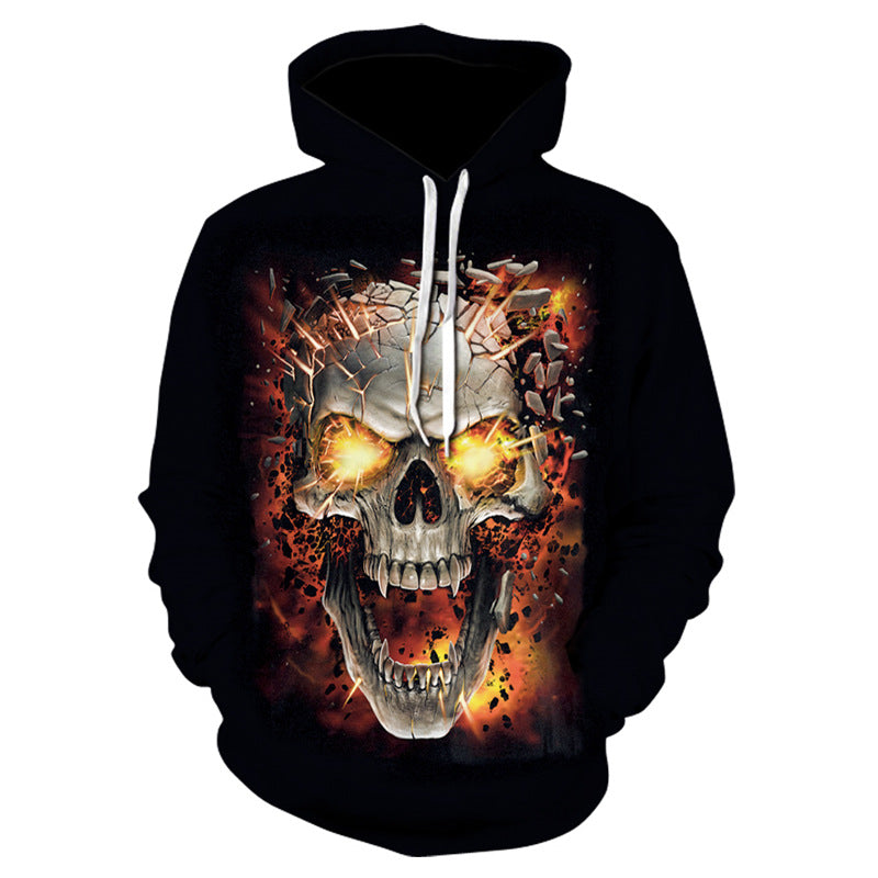 Men's Sports 3D Sweatshirt Skull Digital Print Hoodie