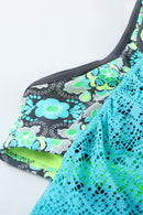 Floral Spliced Lace Two-Piece Swimsuit