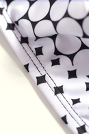 Black White Dot Print Halterneck Tankini Set