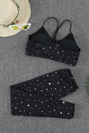 Star Print Sports Bra and Leggings Set