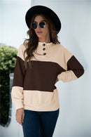 Colorblock Three Button Top