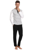 Men Striped Home Suit