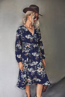 Floral Tie-Waist Surplice Dress