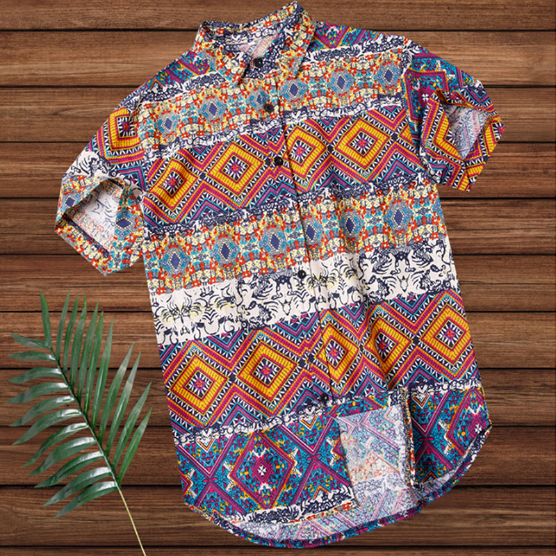 Men Short Sleeve Hawaiian Shirt Summer Style Men Casual Beach Hawaii Shirts