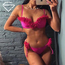 Women's Bikini Set Two-Pieces Ruffles Push Up Padded Bra