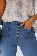 Button Fly Skinny Jeans