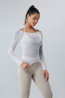 Boat Neck Long Sleeve Active T-Shirt