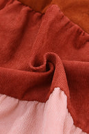 Color Block Square Neck Tiered Dress