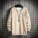 Men's Smiley Print Round Neck Pullover Casual Sweater