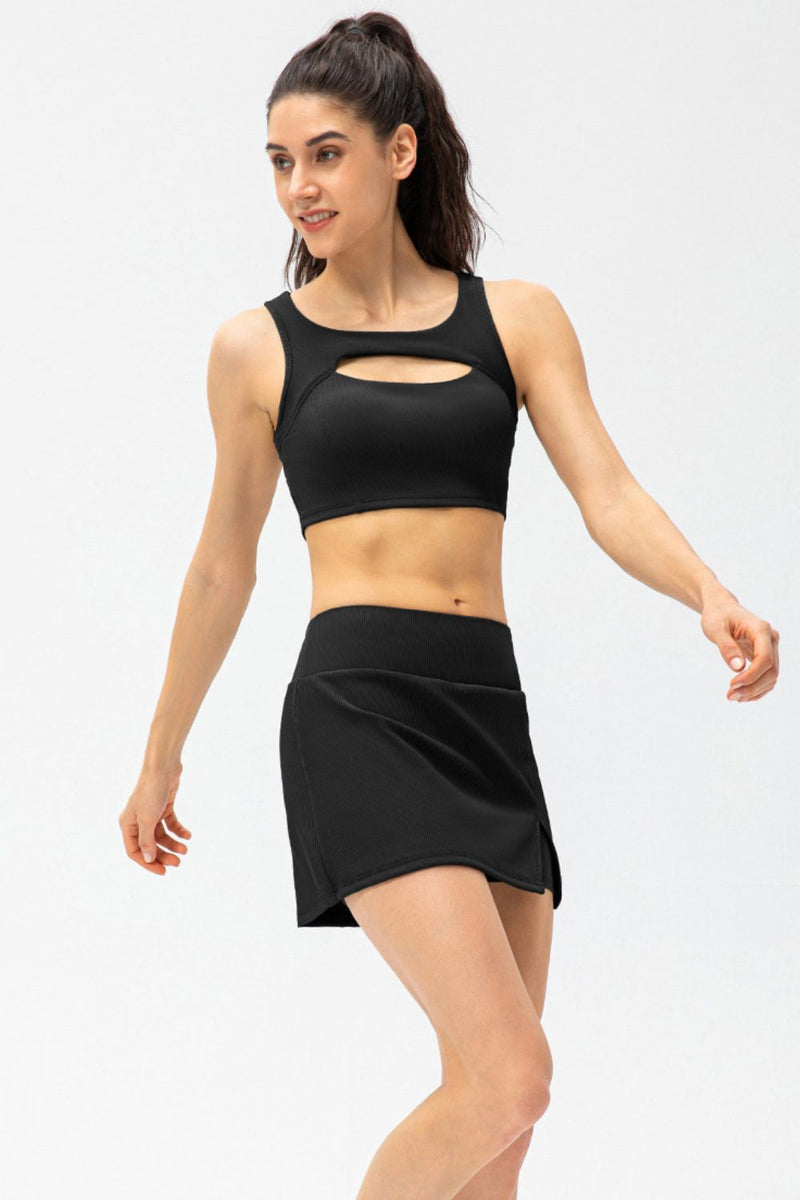 Cutout Detail Sports Bra