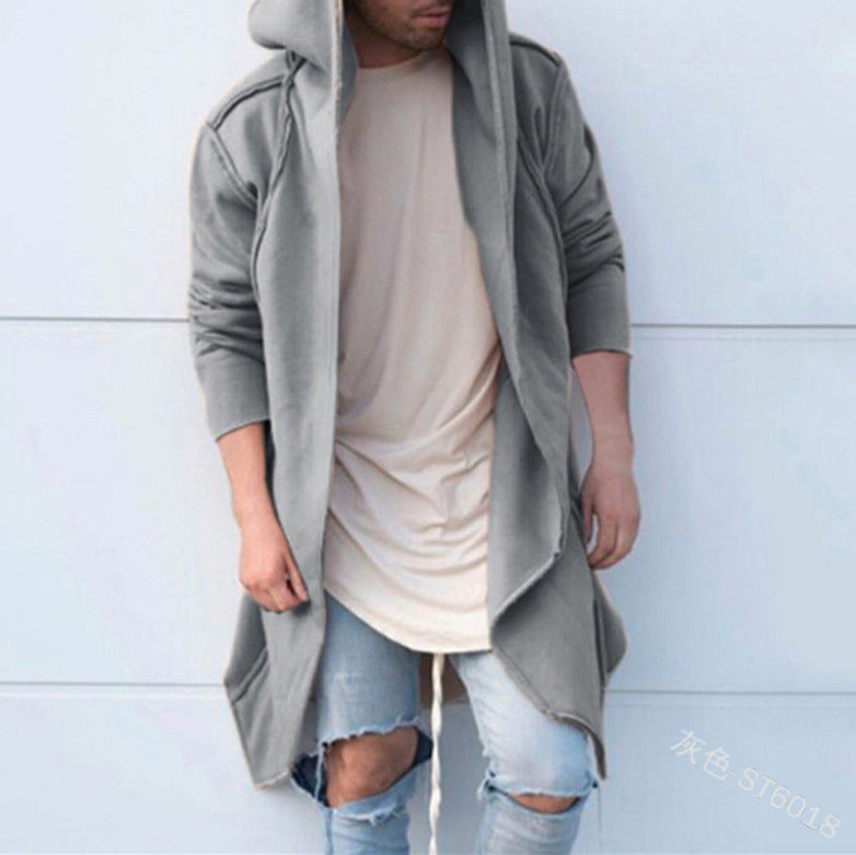 Solid color long-sleeved men's sweater jacket