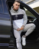 Autumn Fitness Suit Stitching Contrast Color Hooded Suit