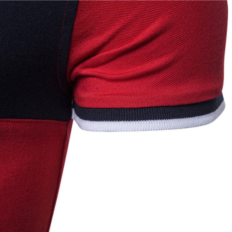 Men's Stitching POLO Shirt Plus Size Men's Short Sleeves