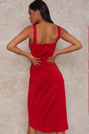 Twist Front Tulip Hem Sleeveless Dress