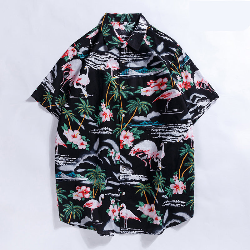 Casual plus size beach Hawaiian men's shirt