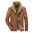 Winter New Men Leather Jackets PU Warm Thick Fur Male Fleece Jackets
