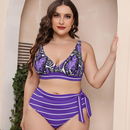 Large Size Women's Sexy Print Split Swimwear