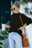 Mock Neck Waffle Knit Sweater